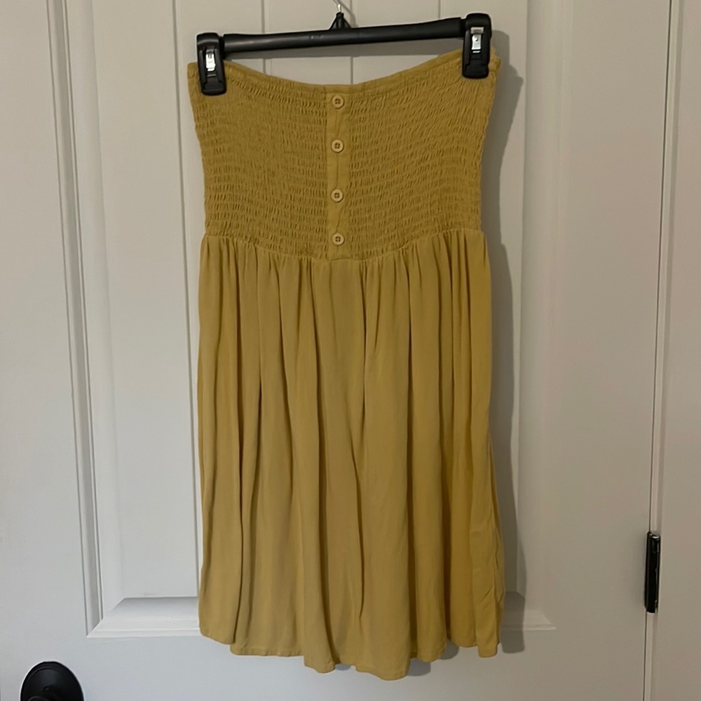 Strapless yellow sundress